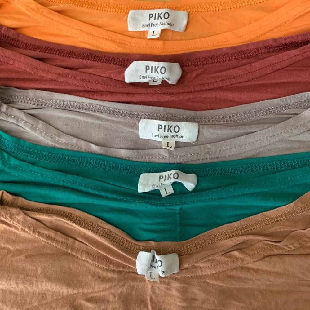 Piko Bamboo Tops -3/4 Sleeve-5- Large